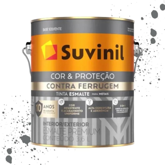 Esmalte Cor E Proteção Contra Ferrugem Brilhante Cinza Escuro Suvinil 3,6L - Imagem principal - 3f719ddd-02fe-4111-bf60-cd219e55536b