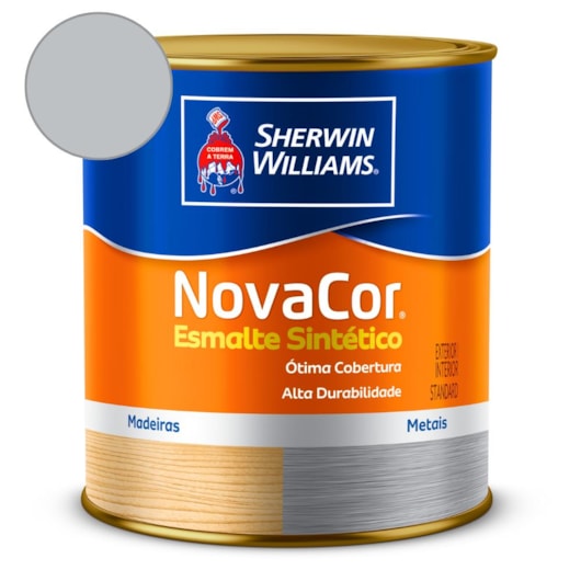  Esmalte Sintético Alto Brilho NovaCor Alumínio Sherwin Williams 0,9L - Imagem principal - 8916f618-3172-4e22-9db8-4649862eb24b