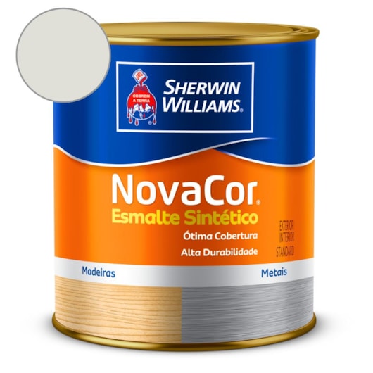 Esmalte Sintético Alto Brilho NovaCor Branco Gelo Acetinado Sherwin Williams 0,9L - Imagem principal - 5a2560e7-7ff8-4096-93a7-f5f28100ff51