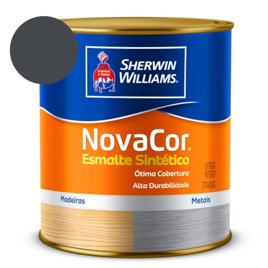 Esmalte Sintético Alto Brilho NovaCor Cinza Escuro Sherwin Williams 3,6L - Imagem principal - e88b1c59-4438-48e3-a874-774528099076