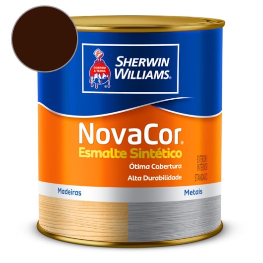 Esmalte Sintético Alto Brilho NovaCor Marrom Sherwin Williams 0,9L - Imagem principal - 448596fe-28af-4ea6-bc9b-3240cc2ca21b