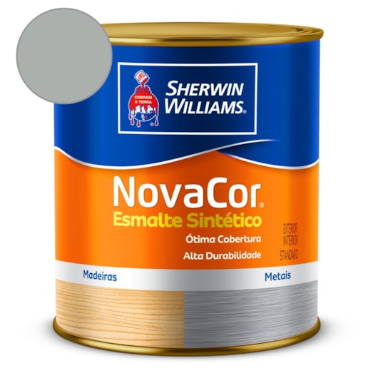 Esmalte Sintético Alto Brilho NovaCor Platina Sherwin Williams 0,9L - Imagem principal - 09785b40-0d89-4446-8552-711449e54dae