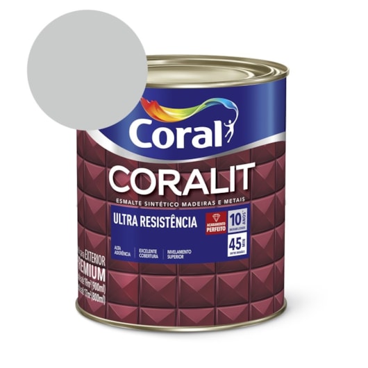 Esmalte Sintético Coralit Ultra Resistencia Acetinado Platina 900ml Coral - Imagem principal - 51e96108-1b6a-4884-8790-094bffac8ff1