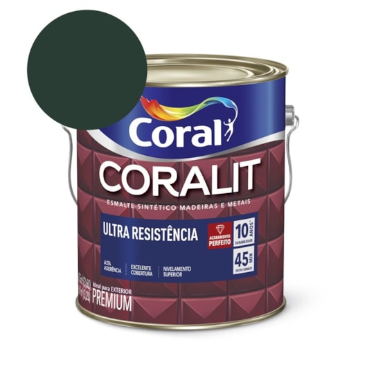 Esmalte Sintético Coralit Ultra Resistencia Acetinado Verde Colonial 3.6l Coral - Imagem principal - 02f3777f-4f72-4fd6-95ee-62de5686ef85