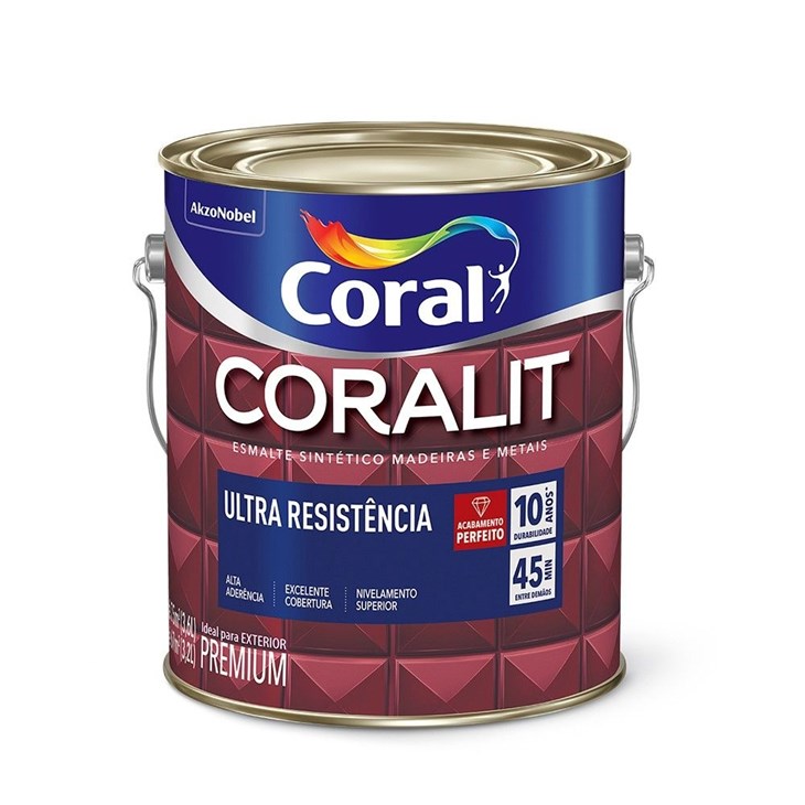 Esmalte Sintético Coralit Ultra Resistencia Alto Brilho Alumínio 3.6l Coral