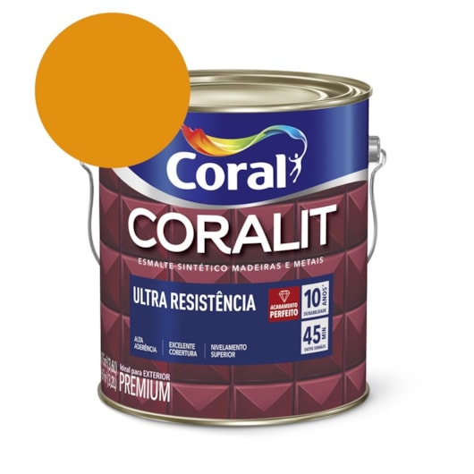 Esmalte Sintético Coralit Ultra Resistencia Alto Brilho Amarelo Trator 3.6l Coral - Imagem principal - b25de81b-fb93-44bb-bf36-ab2e01965a62