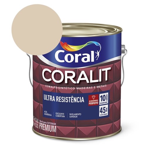 Esmalte Sintético Coralit Ultra Resistencia Alto Brilho Areia 3.6l Coral - Imagem principal - 571910b7-2386-44a4-9efd-6e623a58bd40