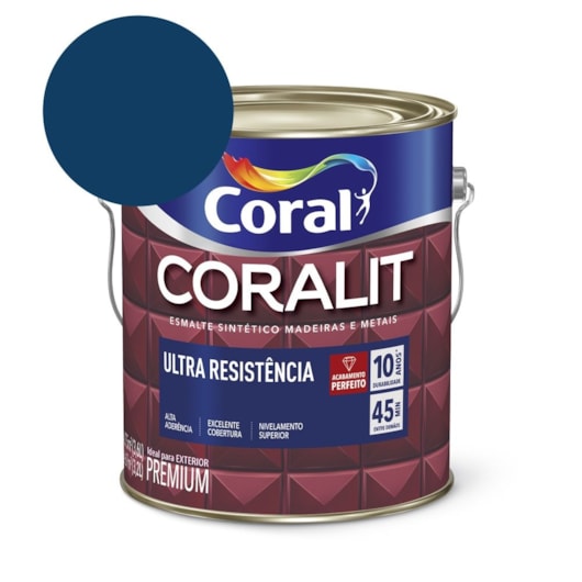 Esmalte Sintético Coralit Ultra Resistencia Alto Brilho Azul Del Rey 3.6l Coral - Imagem principal - 5e297381-d532-462d-8103-545a06530dc0