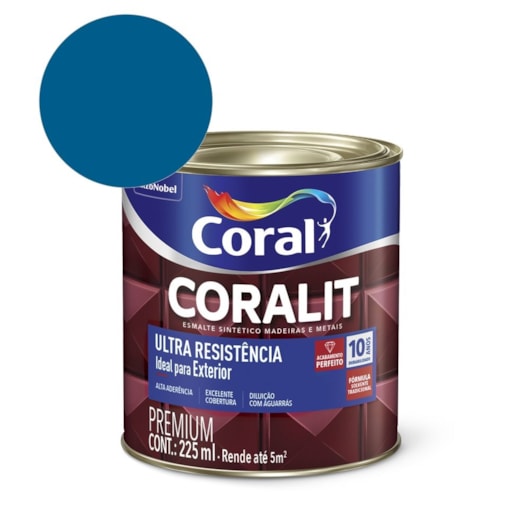 Esmalte Sintético Coralit Ultra Resistencia Alto Brilho Azul França 225ml Coral - Imagem principal - da4b4c61-8486-4251-89e5-1b520d4e6745