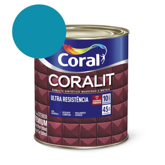 Esmalte Sintético Coralit Ultra Resistencia Alto Brilho Azul Mar 900ml Coral - Imagem principal - 75e57a99-6c36-4555-bba7-7e0b8c042fe5