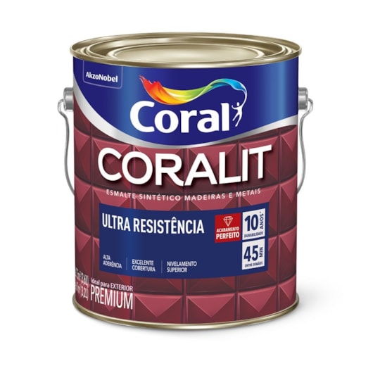 Esmalte Sintético Coralit Ultra Resistencia Alto Brilho Base F 3,2l Coral - Imagem principal - fac277c5-f99c-40fe-9dcb-c49634d84416