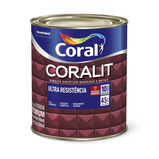 Esmalte Sintético Coralit Ultra Resistencia Alto Brilho Base P 800ml Coral - Imagem principal - 2363e1cb-b9fa-49d6-800f-826daa29c45c