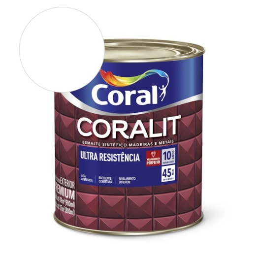 Esmalte Sintético Coralit Ultra Resistência Alto Brilho Branco Neve Coral 900ml - Imagem principal - dae3d3b2-dc4f-40b6-8539-b26c8e8d70b0