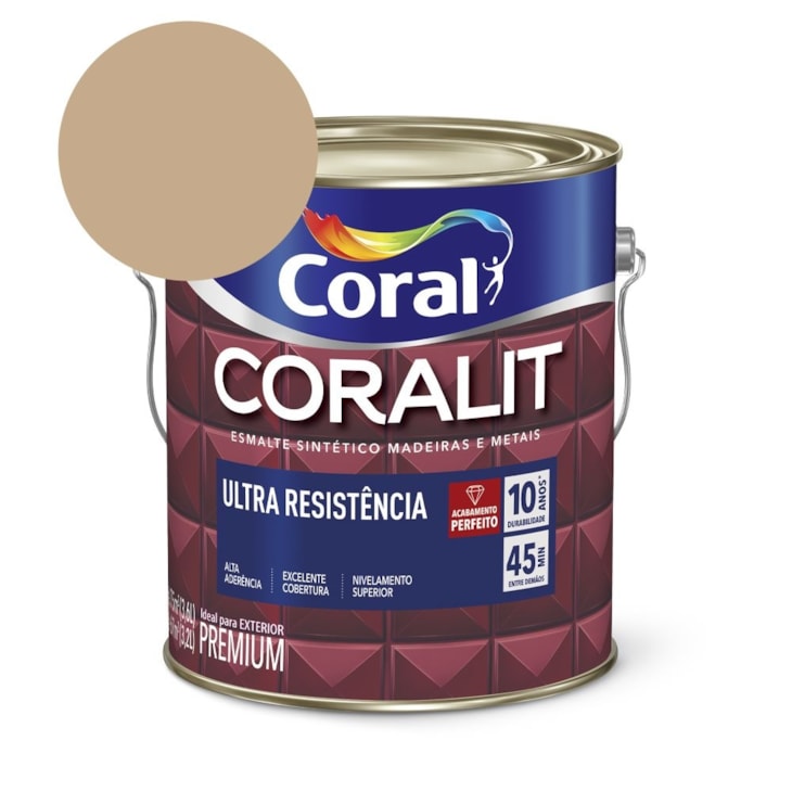 Esmalte Sintético Coralit Ultra Resistencia Alto Brilho Camurça 3.6l Coral