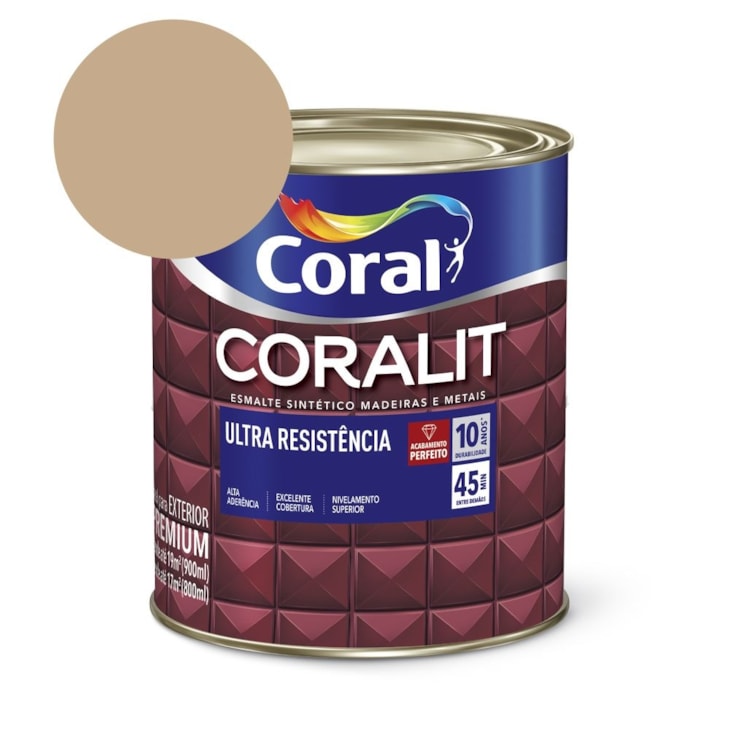 Esmalte Sintético Coralit Ultra Resistencia Alto Brilho Camurça 900ml Coral