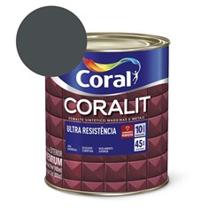 Esmalte Sintético Coralit Ultra Resistencia Alto Brilho Cinza Escuro 900ml Coral