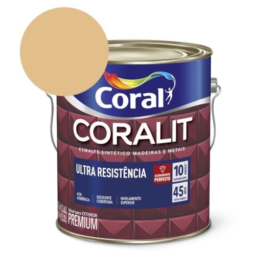 Esmalte Sintético Coralit Ultra Resistencia Alto Brilho Creme 3.6l Coral - Imagem principal - 1775f135-cc56-4127-8615-1323856a8b1f