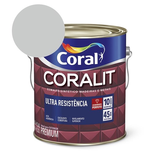 Esmalte Sintético Coralit Ultra Resistencia Alto Brilho Platina 3.6l Coral - Imagem principal - 9b87e6df-7815-42ba-91d6-8341d20755db