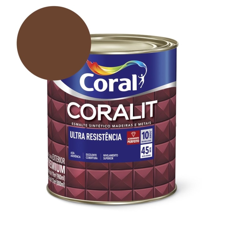 Esmalte Sintético Coralit Ultra Resistencia Alto Brilho Tabaco 900ml Coral