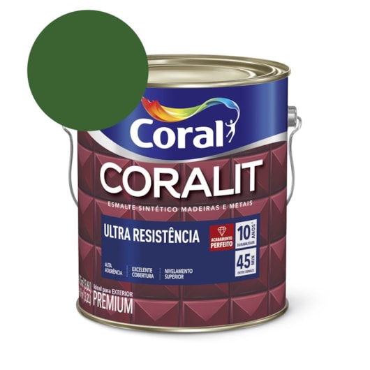 Esmalte Sintético Coralit Ultra Resistencia Alto Brilho Verde Folha 3.6l Coral - Imagem principal - c0390a2c-de20-4f01-95c6-d96712a2ea05