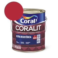 Esmalte Sintético Coralit Ultra Resistencia Alto Brilho Vermelho Coral 3.6L