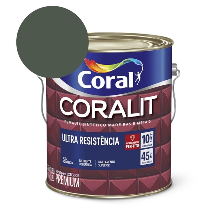 Esmalte Sintético Coralit Ultra Resistencia Fosco Verde Escolar 3.6l Coral