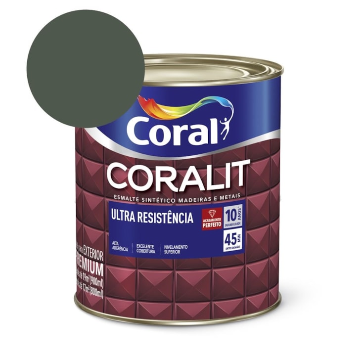 Esmalte Sintético Coralit Ultra Resistencia Fosco Verde Escolar 900ml Coral