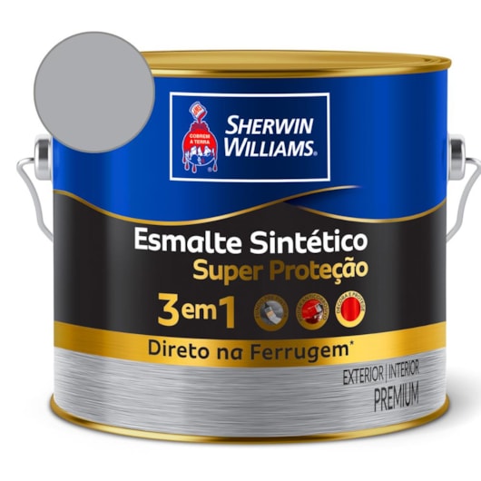 Esmalte Super Protetor Cinza Médio Brilhante Sherwin Williams 0,9L - Imagem principal - cdd8a6ac-74ad-462e-9142-7dbfcde09c37