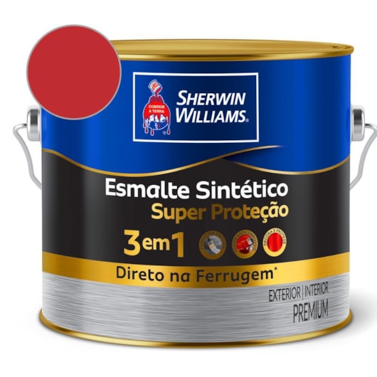 Esmalte Super Protetor Vermelho Brilhante Sherwin Williams 2,4L - Imagem principal - 2da32927-1a1e-4e2e-8695-2d5ec50d6546