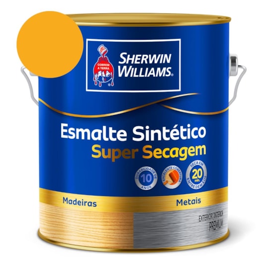 Esmalte Super Secagem Alto Brilho Amarelo Ouro Sherwin Williams 3,6L - Imagem principal - 377f1f62-1993-4859-b64d-89988d27d5ce