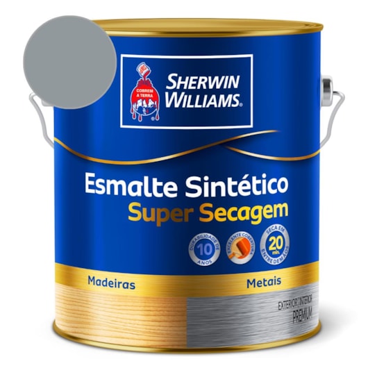 Esmalte Super Secagem Alto Brilho Cinza Médio Sherwin Williams 3,6L - Imagem principal - 31f6faf1-43c6-4158-af86-1ab97d9ce551