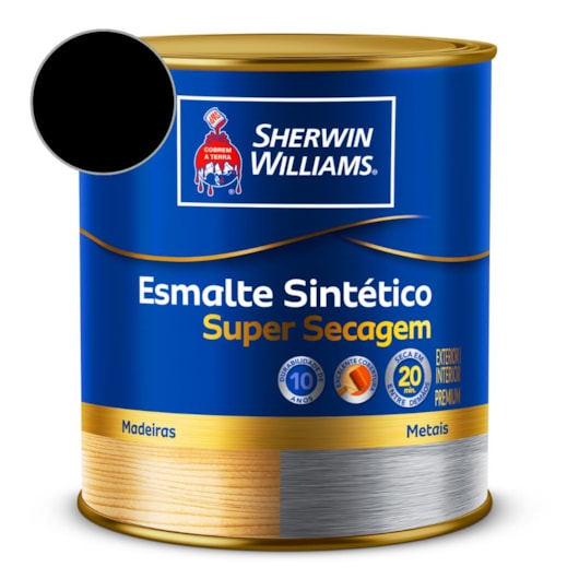 Esmalte Super Secagem Alto Brilho Preto Sherwin Williams 0,9L - Imagem principal - 33803d0e-9080-4d47-a766-f0a32a9ef65c