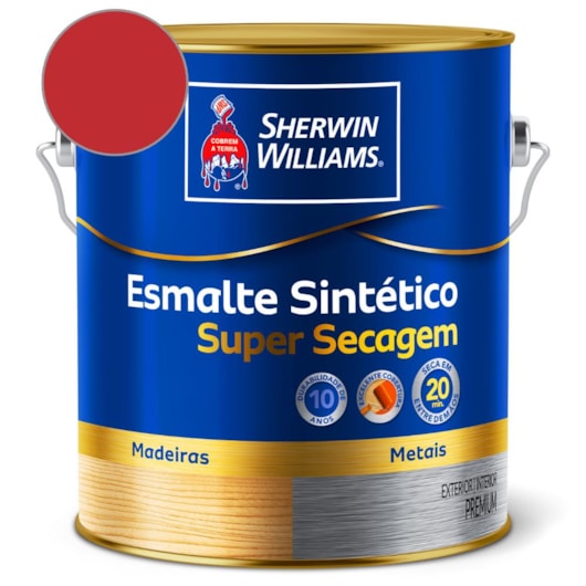 Esmalte Super Secagem Alto Brilho Vermelho  Sherwin Williams 3,6L - Imagem principal - 0e5343a5-2544-4c9b-9609-a06ec6d65dad