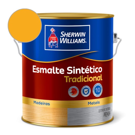 Esmalte Tradicional Alto Brilho Amarelo Ouro Sherwin Williams 0,9L - Imagem principal - c46568a2-cf94-42e6-88d4-2934b663bcad
