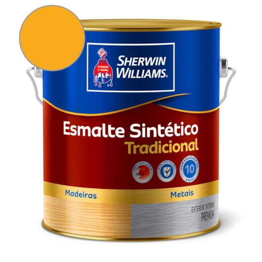 Esmalte Tradicional Alto Brilho Amarelo Ouro Sherwin Williams 3,6L - Imagem principal - 7fb84a70-f09c-462a-8ff0-04a73ef6178d