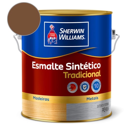 Esmalte Tradicional Alto Brilho Tabaco Sherwin Williams 3,6L - Imagem principal - de0556cf-0df4-4bf1-895d-8d4d883702aa