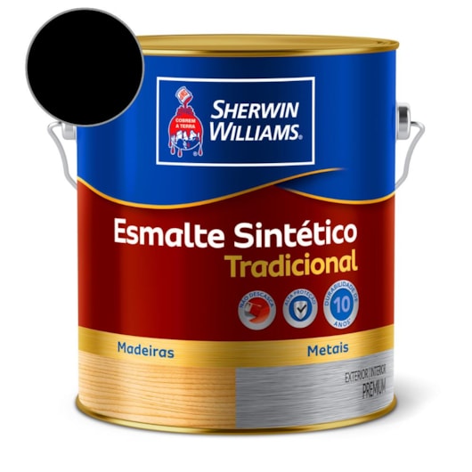 Esmalte Tradicional Preto Fosco Sherwin Williams 0,9L - Imagem principal - 5f73426e-71b3-43e4-8a87-403594a871d8