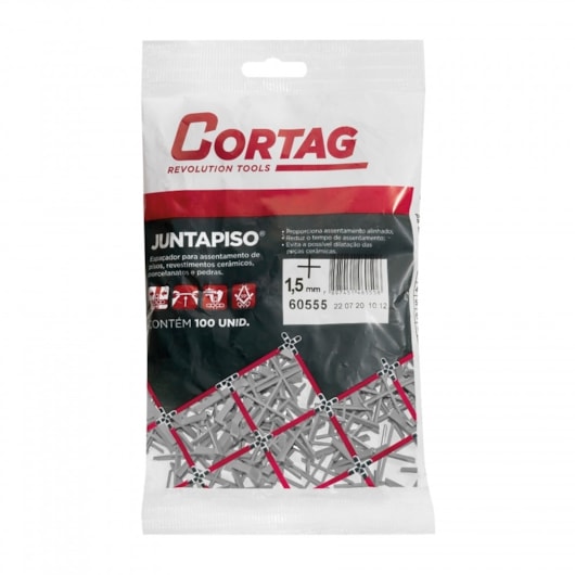 Espaçador Juntapiso 1,5mm Com 100 Peças Cortag - Imagem principal - e698dfe8-1a01-4978-b6ef-81d1d062aecd