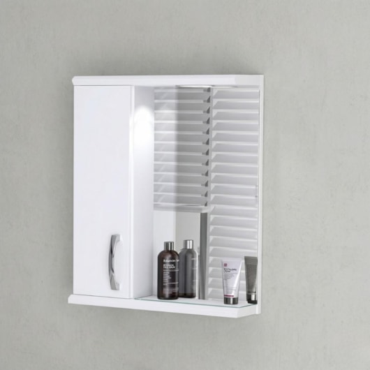 Espelheira Com 1 Lâmpada Mônaco 59,5cm Branco Rorato - Imagem principal - c3ccc25a-0522-4c07-83fc-5b7e04a58361