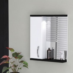 Espelheira Com 1 Lâmpada Mônaco 59,5cm Preto Rorato