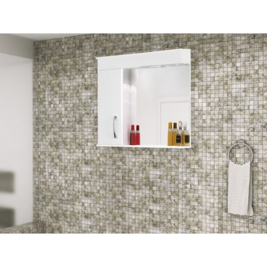 Espelheira Com 1 Lâmpada Viena 59,5cm Branco Rorato - Imagem principal - 4b2149bb-4235-4452-8efa-2b348f28e461