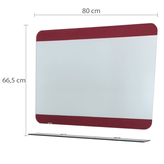 Espelheira Para Banheiro Romantique 80x60cm Vermelho Astra - Imagem principal - 939b28d6-78d0-44f9-963b-8b4a96605f5d