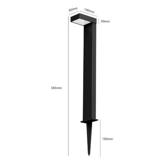 Espeto Led Nimus Ip65 10w Am3000k Quadrado Avant - Imagem principal - 673581e6-69fa-40c9-8ce9-b005d7c4fa6c