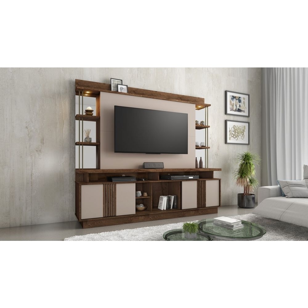 Estante Home Para Tv At 65 Polegadas Esplendor Candian Off White Jcm Mveis