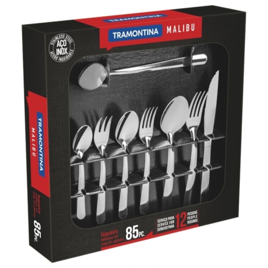 Faqueiro Em Inox Com 85 Peças Tramontina Malibu 23798/042 - Imagem principal - 78a73869-0b89-44d1-8d37-09b9b78944b8