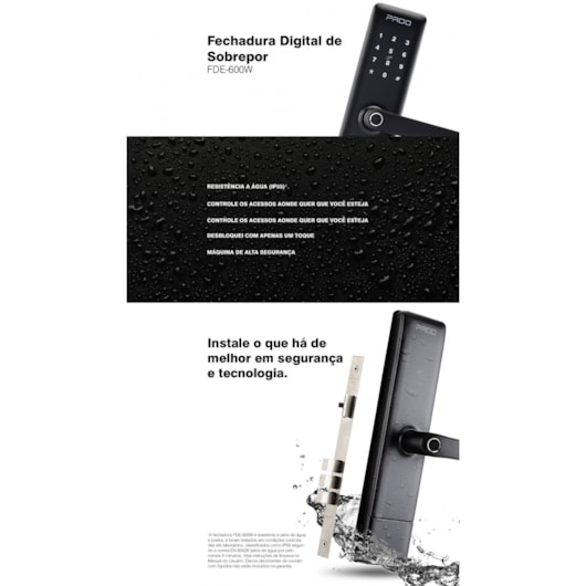 Fechadura Digital De Embutir 600W Preto Pado - Imagem principal - 60a98ea8-f1d9-4ec2-9b26-caece9ed5d07