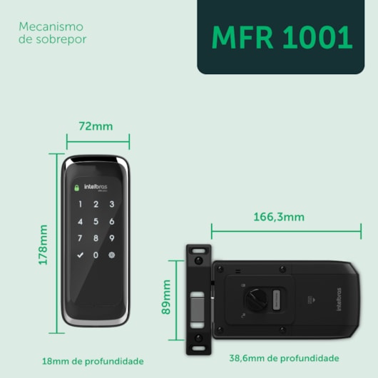 Fechadura Digital De Sobrepor Smart MFR 1001 Intelbras - Imagem principal - 5642b75b-1df6-4e0a-bbd7-d8c0b28bccac