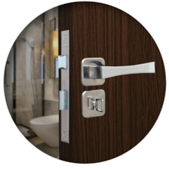 Fechadura Para Banheiro Paris Roseta Cromado MGM 40mm