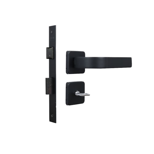 Fechadura Para Banheiro Roseta Módena Preto Fosco MGM 4cm - Imagem principal - 574976a0-51d8-405a-9021-56a6f2b5d6ae