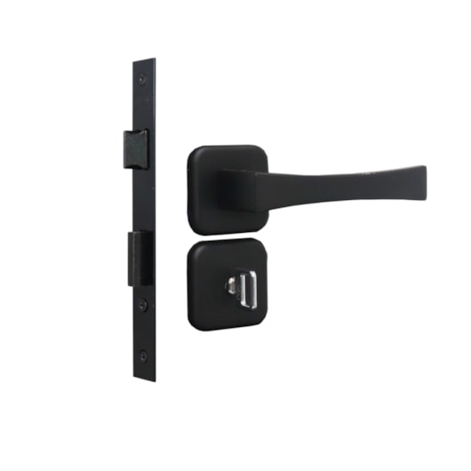 Fechadura Para Porta De Banheiro Roseta Paris Preto Fosco MGM 40mm - Imagem principal - 8d564e47-301b-4616-94e0-99802935cb15